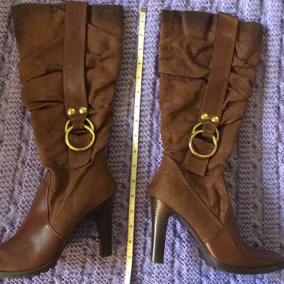 Awesome brown suede high heeled boots - Picture 6 of 8